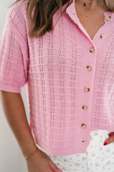 Blush Whimsy Crochet Top