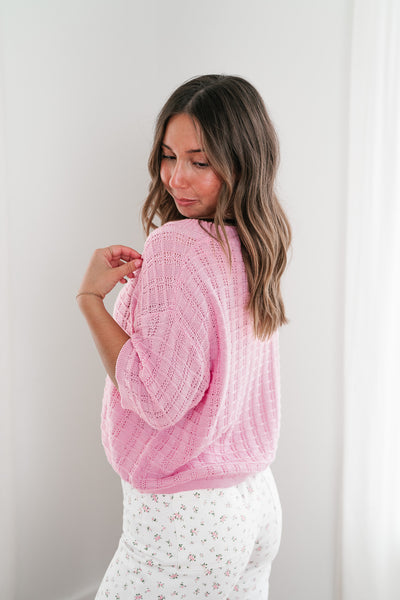 Blush Whimsy Crochet Top