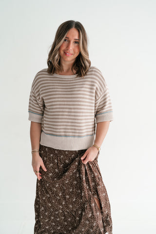 Airy Muse Striped Knit Top