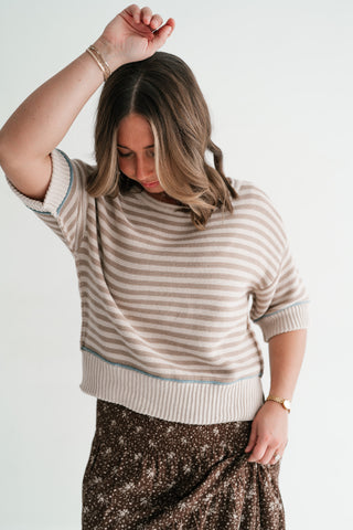 Airy Muse Striped Knit Top