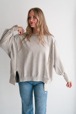 Daydream Oversized Mineral Wash Crewneck - Grey
