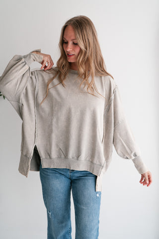 Daydream Oversized Mineral Wash Crewneck - Grey