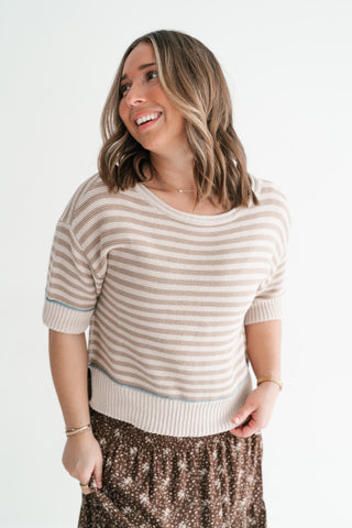 Airy Muse Striped Knit Top