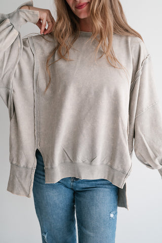 Daydream Oversized Mineral Wash Crewneck - Grey