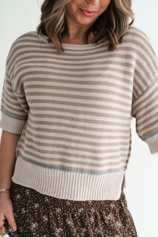 Airy Muse Striped Knit Top