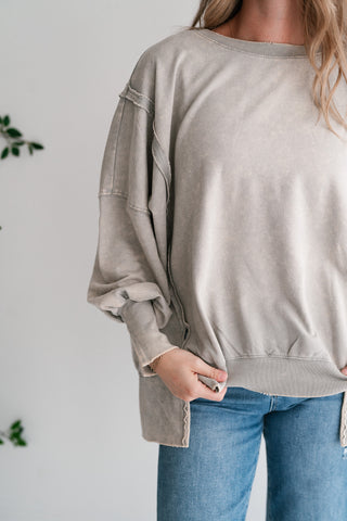 Daydream Oversized Mineral Wash Crewneck - Grey