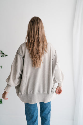 Daydream Oversized Mineral Wash Crewneck - Grey