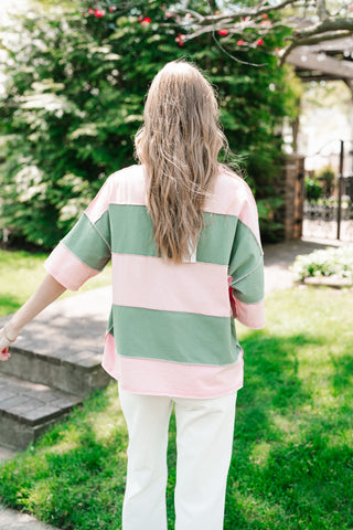 Picnic Ready Stripe Top - Light Sage