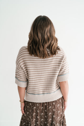 Airy Muse Striped Knit Top