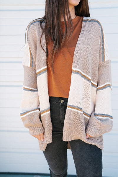 Evelyn Color Block Striped Cardigan