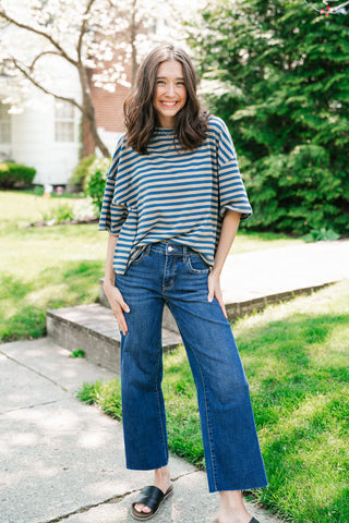 Early Start Striped Tee - Tan