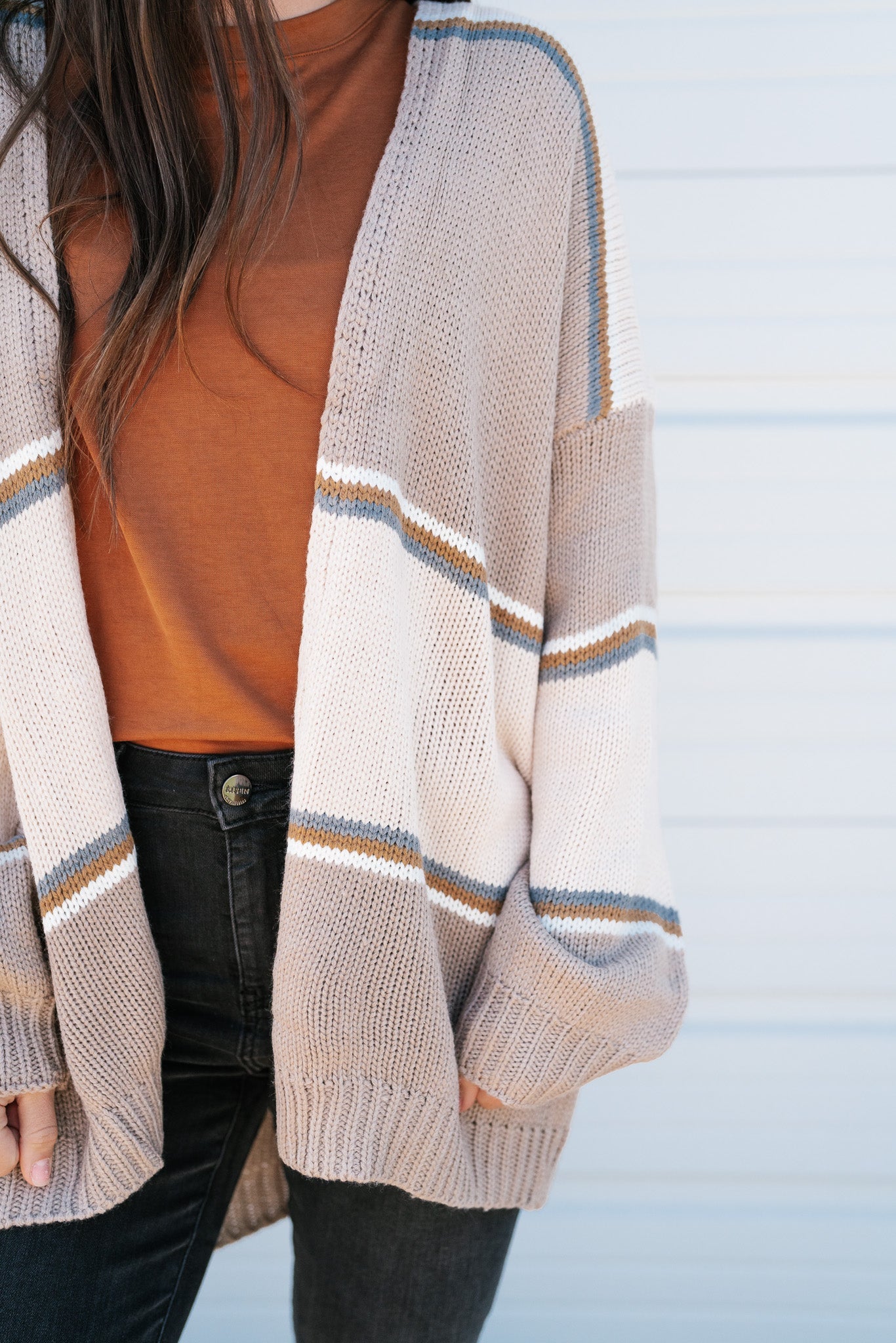 Evelyn Color Block Striped Cardigan