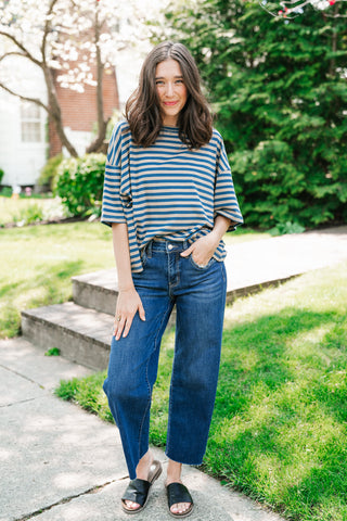 Early Start Striped Tee - Tan