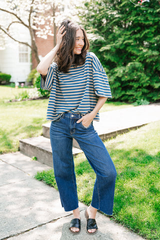 Early Start Striped Tee - Tan
