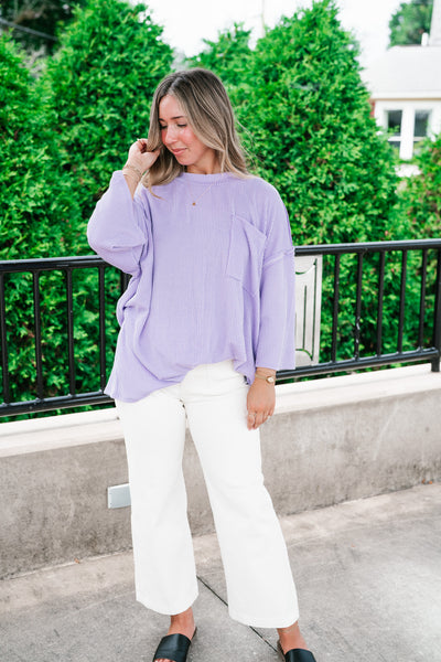 Forever Ideal Ribbed Top - Lavender