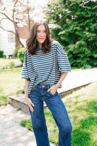 Early Start Striped Tee - Tan