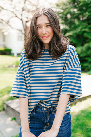 Early Start Striped Tee - Tan