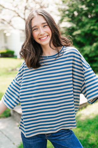 Early Start Striped Tee - Tan