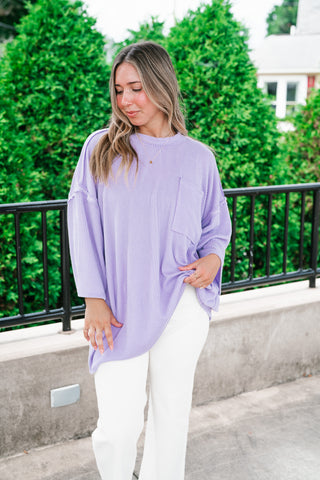 Forever Ideal Ribbed Top - Lavender