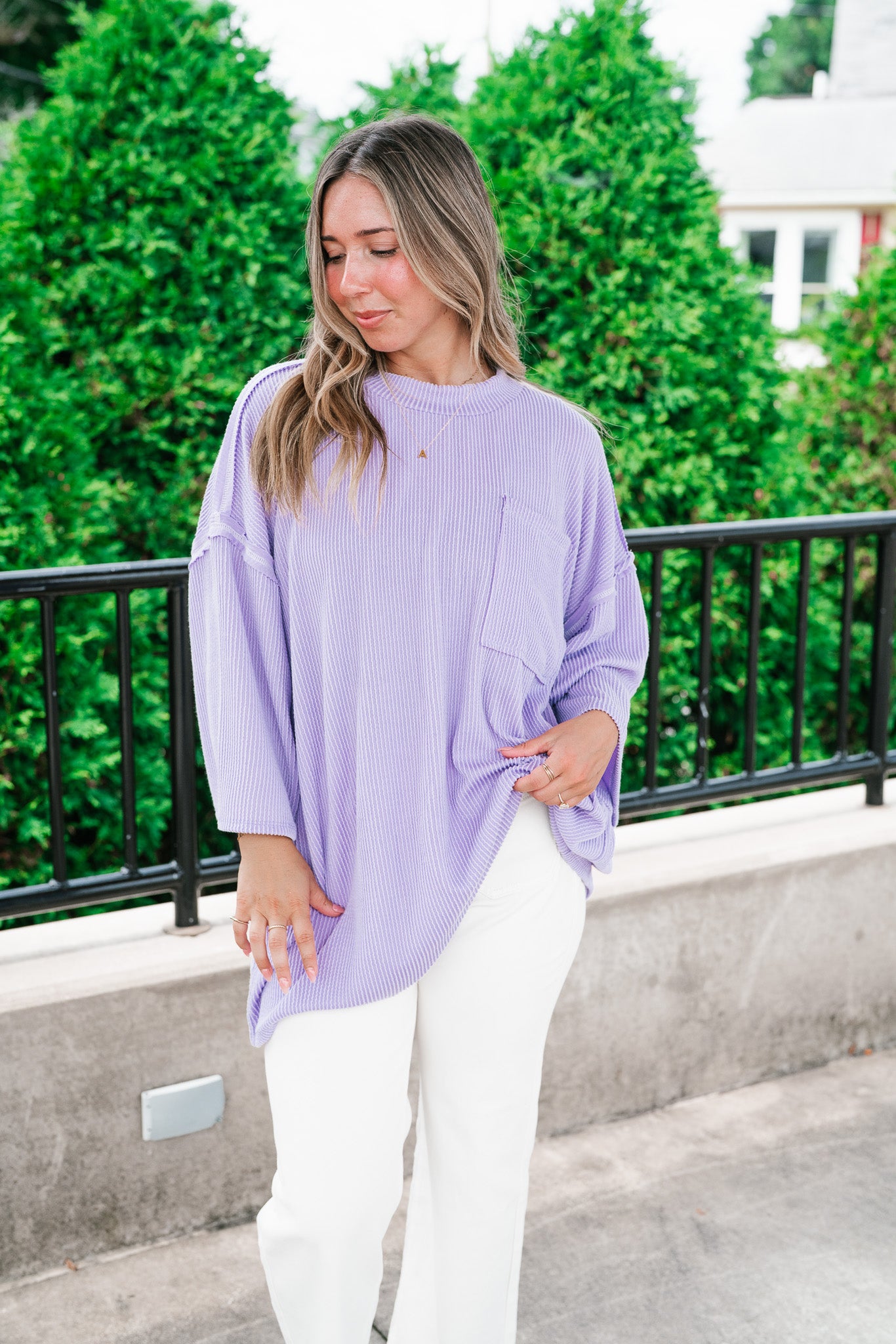 Forever Ideal Ribbed Top - Lavender