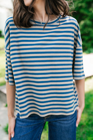 Early Start Striped Tee - Tan