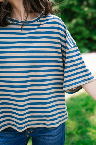 Early Start Striped Tee - Tan