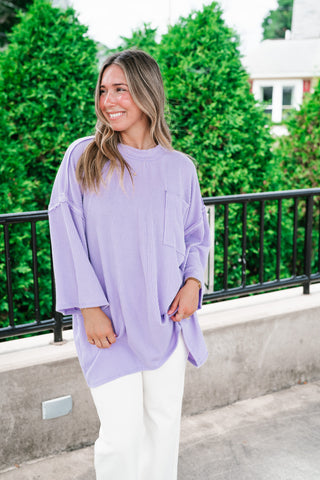 Forever Ideal Ribbed Top - Lavender