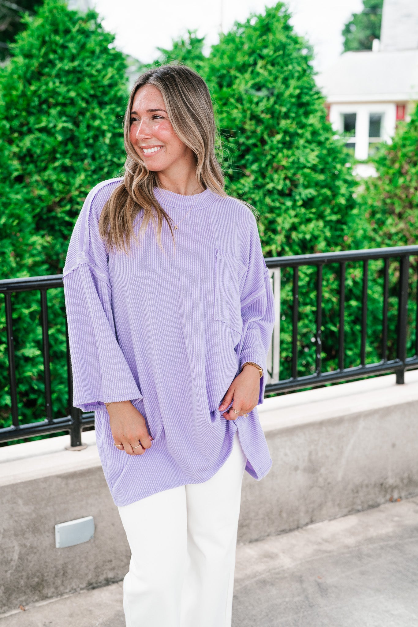 Forever Ideal Ribbed Top - Lavender