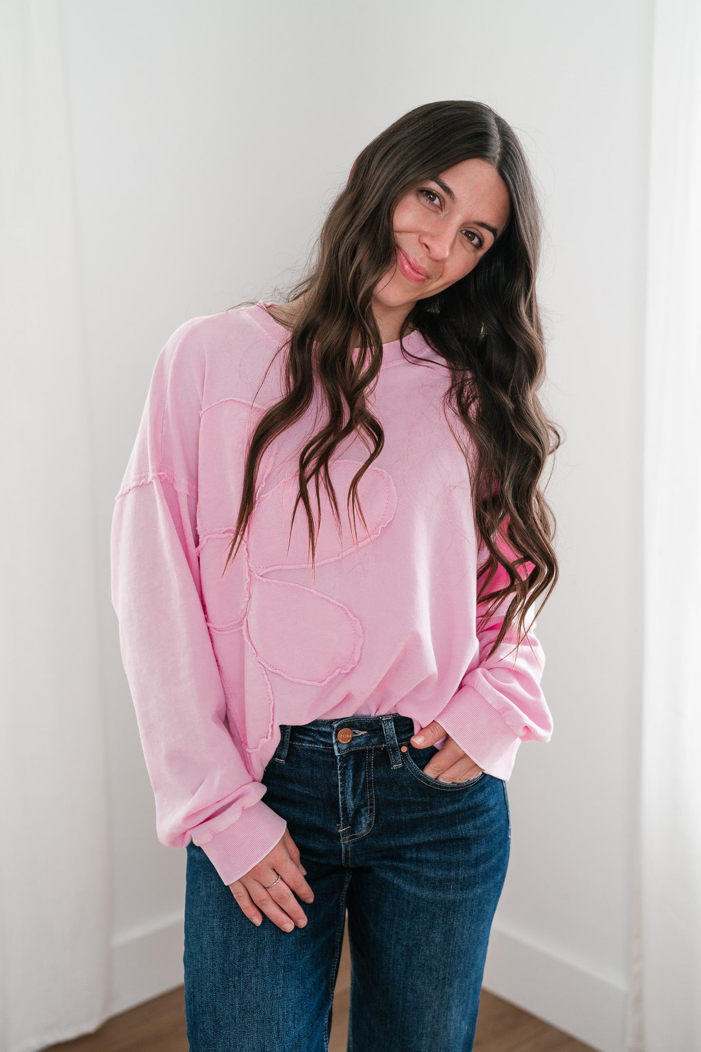 Rosy Horizon Crewneck Top