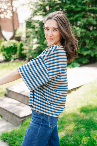 Early Start Striped Tee - Tan