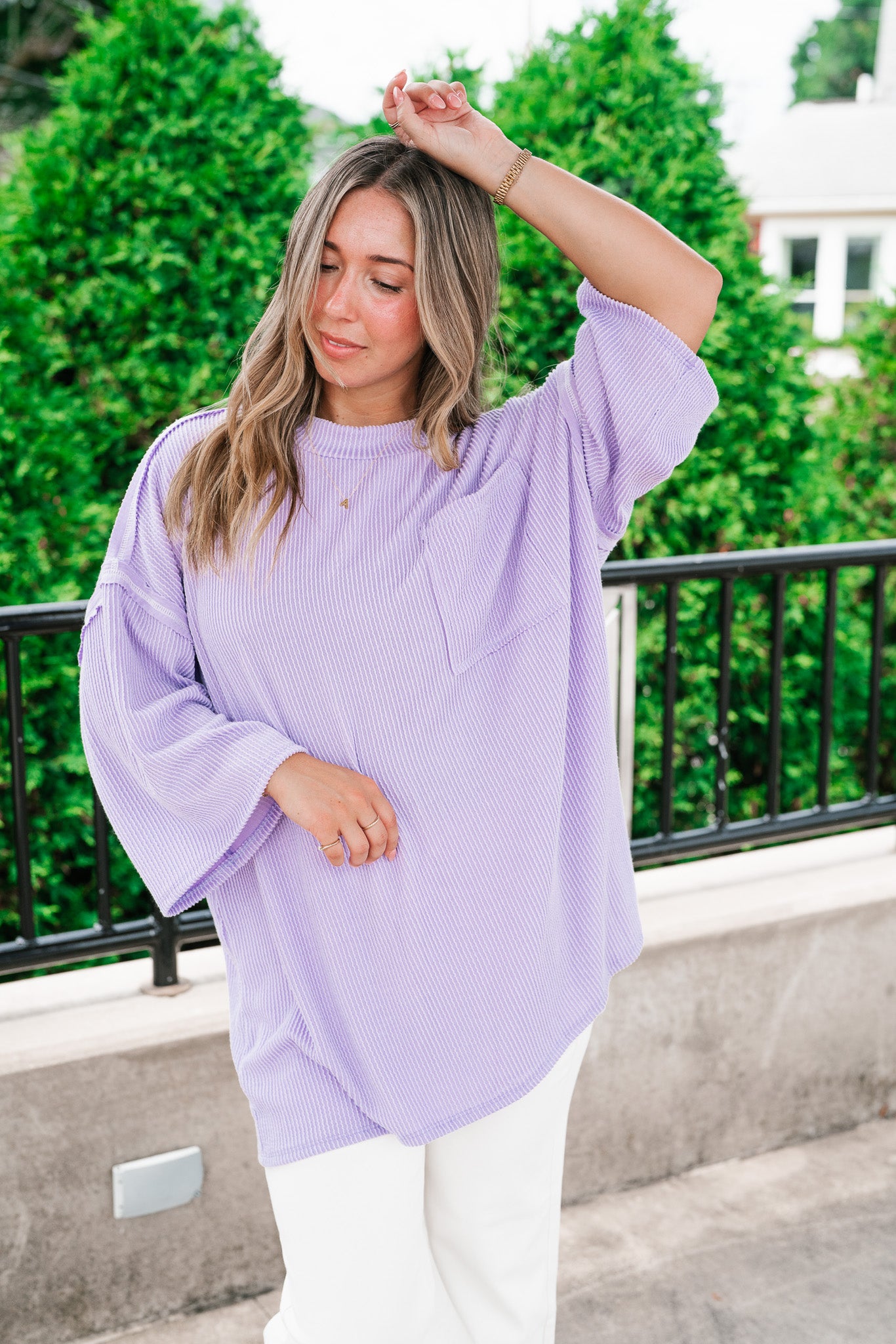 Forever Ideal Ribbed Top - Lavender