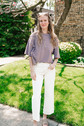 Early Start Striped Tee - Violet