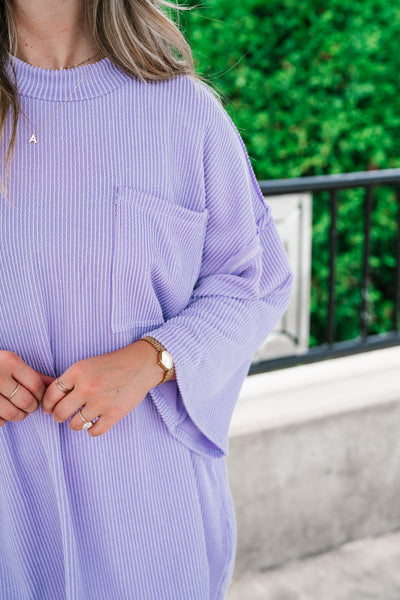Forever Ideal Ribbed Top - Lavender
