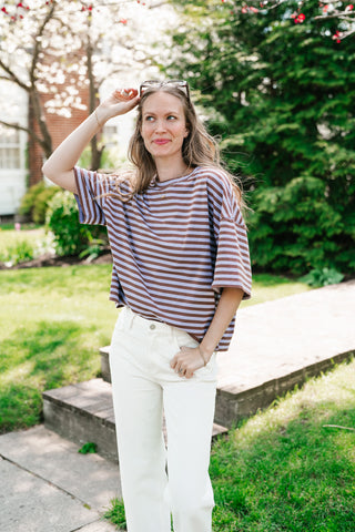 Early Start Striped Tee - Violet