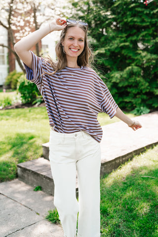 Early Start Striped Tee - Violet