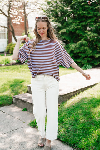 Early Start Striped Tee - Violet