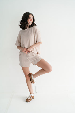 Hazelwood Lounge Top - White Sand