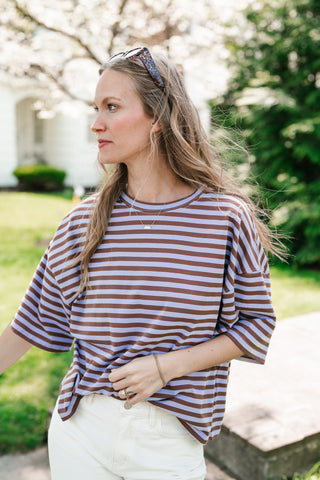 Early Start Striped Tee - Violet