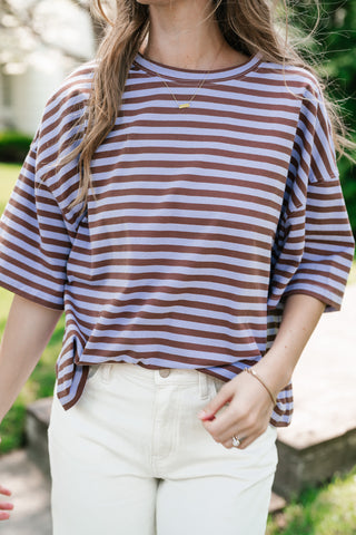 Early Start Striped Tee - Violet