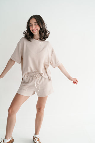 Hazelwood Lounge Top - White Sand