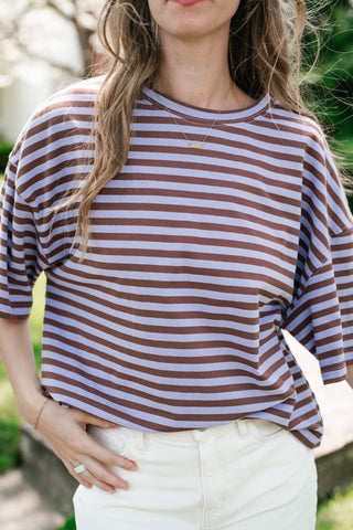 Early Start Striped Tee - Violet