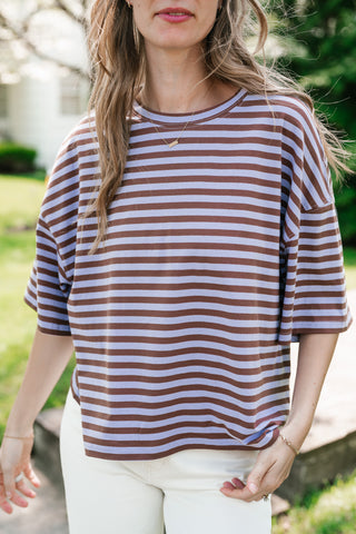 Early Start Striped Tee - Violet