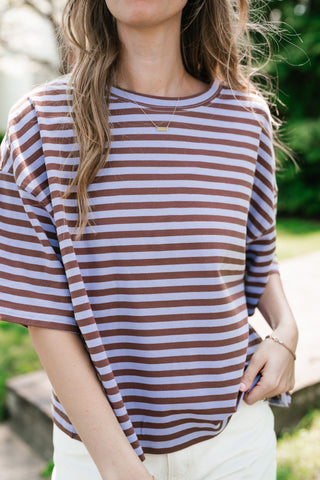 Early Start Striped Tee - Violet