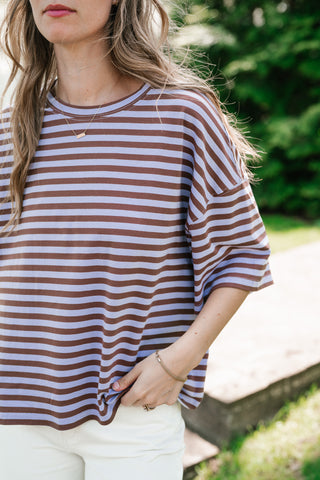 Early Start Striped Tee - Violet