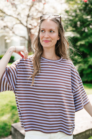 Early Start Striped Tee - Violet