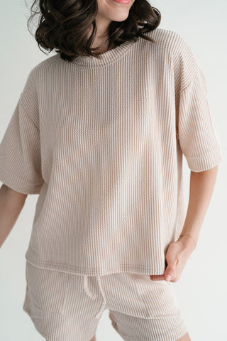 Hazelwood Lounge Top - White Sand