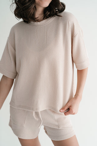 Hazelwood Lounge Top - White Sand