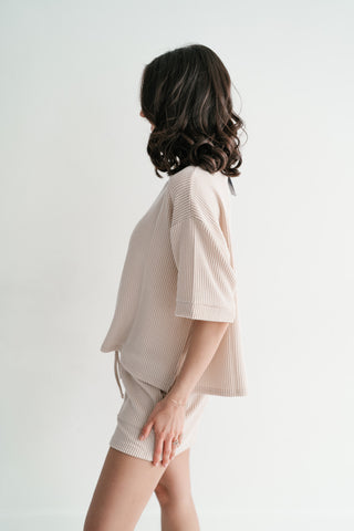 Hazelwood Lounge Top - White Sand