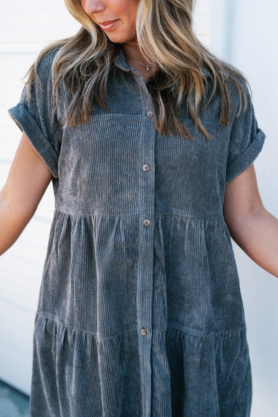 Eleanor Tiered Corduroy Mini Dress
