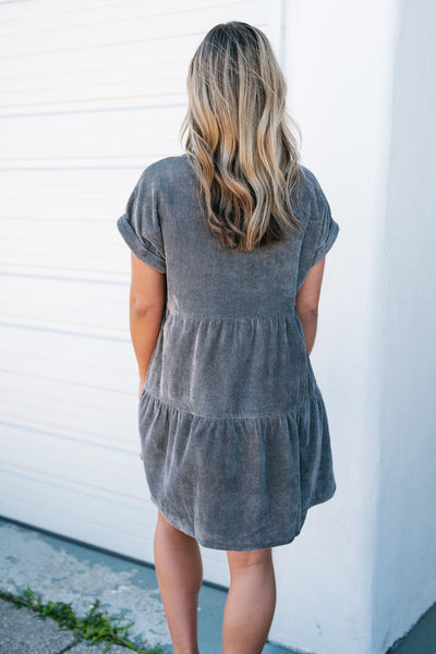 Eleanor Tiered Corduroy Mini Dress